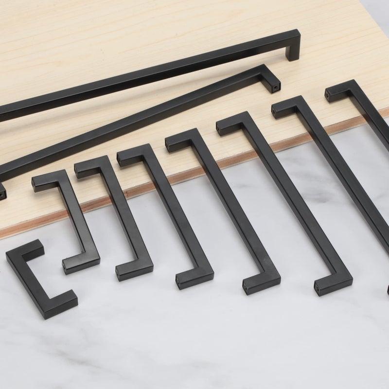 Redunest Cabinet Pulls Matte Black Cabinet Handles Square Drawer Pulls  10 Pack 13-4/5 Inch Stainless Steel Kitchen Door Cupboard Cabinet Handles  Drawer Hardware Handles  352mm Hole Centers - Image 5